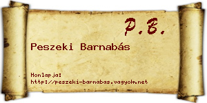 Peszeki Barnabás névjegykártya
