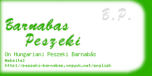 barnabas peszeki business card