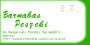 barnabas peszeki business card